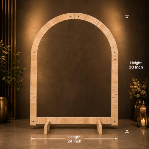 Image of SATYAM KRAFT 1 Piece Foldable Arch Shape Wooden Makhar Mandap | Wooden Pooja Backdrop Stand for DIY Pandal & Temple | Festival Decoration Setup for Ganesh Chaturthi, Janmashtami & Idol Pooja Decor
