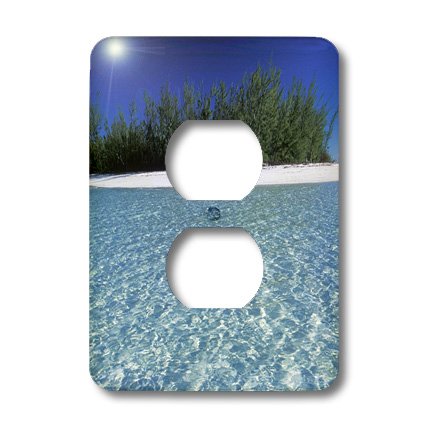 Cache de prise double de courant pour masquer les fixations électriques avec décor Bahamas - 2