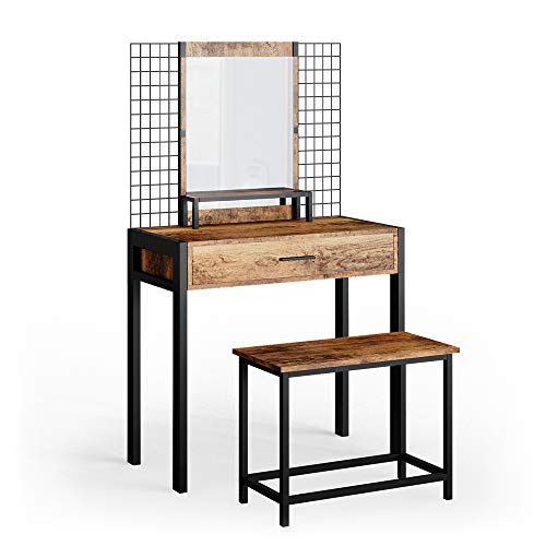 Preisvergleich Produktbild Vicco Design Schminktisch Fyrk Frisiertisch Frisierkommode Schminkkommode Metall (+Bank)