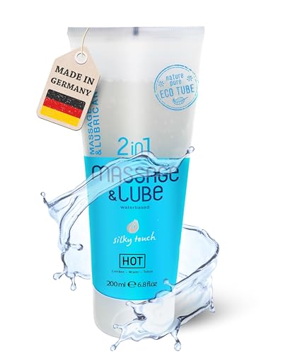 HOT Silky Touch 2in1 Massage & Gleitgel 200 ml I Wasserbasiertes & hautfreundliches Intimgel I Feuchtigkeitsspendend & ohne Rückstände I Ideal für Massagen & intime Momente