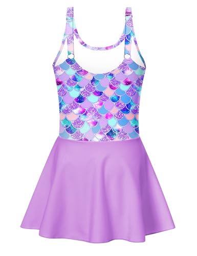 Yousie Girls Swimsuit One Piece Tropical Kids Bathing Suit Swimwear Adjustable Swim Dress 5-9 Years2