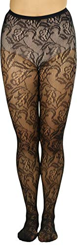 Image of ToBeInStyle Women's Elegant Floral Lace Inspired Spandex Net Full Length Tights