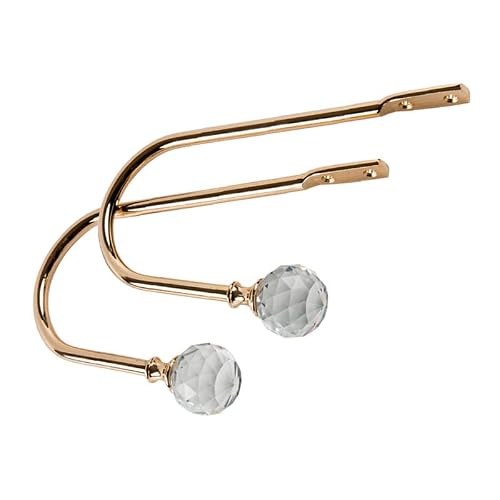 2pcs Curtain Tiebacks,Drapery Holdbacks with Clear Crystal Ball,Curtain Accessories,Curtain Hooks with Screws Window Treatments for Home