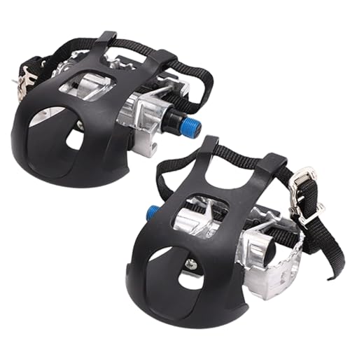Pedales de Bicicleta con jaulas de pies 1 par 9/16 Pulgadas Correas de Pedal de Bicicleta Ajustables sin Deslizamiento para el Gimnasio en casa al Aire Libre