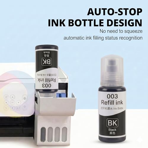 Image of Dtron 001 /003 Compatible Refill Ink 5x70mls for Epson L3150 L3110 L3100 L3151 L3152 L1110 L3115 L3116 L3156 L4150 L6170 L4160 L5190 L6190 L6179 Printers (Black-2 Colour-3) Pack of 5