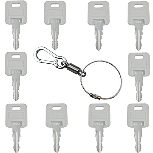 Image of KeyPower (10) G391 Keys RV Motorhome Trailer Camper RV Standard Baggage Door Lock Replacement Compatible with Global Link, Fastec, Bauer, Lippert Components, Montana