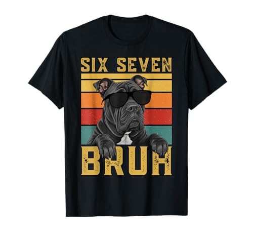 Six Seven 6 7 67 Meme Funny Cane Corso Design T-Shirt