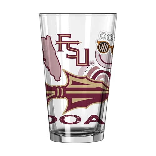 Image of Logo Brands NCAA 16 oz Pint Glass - Durable Glass With Bold Team Color- Chip-Resistant Rim Drinkware For Fans, Tailgates, Home Bars & Everyday Use