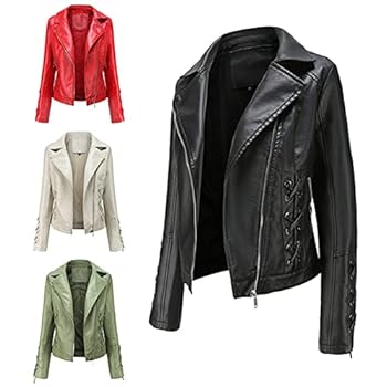 Women Braided Bandage Leather Jacket Fashion Asymmetrical