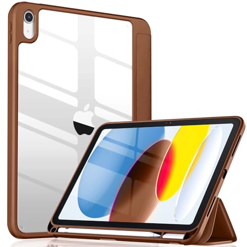 Image of Wenlaty Compatible with iPad (A16) 11th Generation Case 11 Inch 2025, for iPad 10th Generation Case 10.9 Inch 2022 with Pencil Holder, Trifold Stand Protective Cover, Auto Wake /Sleep, Brown