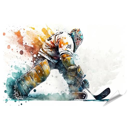 islandburner Prime XXL Bild Poster Eishockey Torwart Aquarell Kunstwerk Farbenfrohes Design Premium Bilder Fotodruck islandburner Prime XXL Bild Poster Eishockey Torwart Aquarell Kunstwerk Farbenfrohes Design Premium Bilder Fotodruck