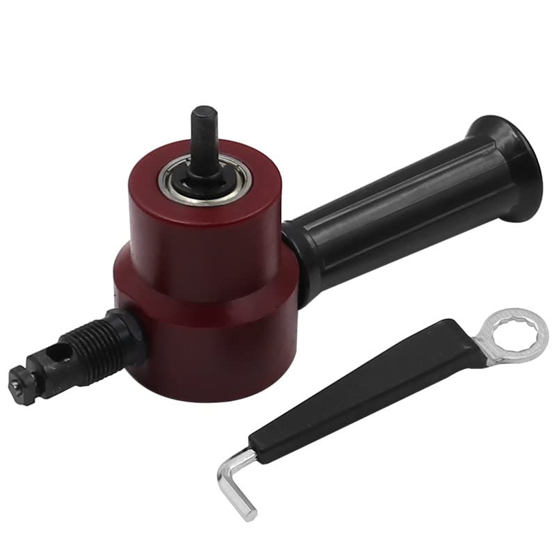 Adjustable Metal Sheet Cutter Double Head Iron R Cutg Tool Electric Drill Attachment Modification Plate Punch Scissors - (Color: Set A)