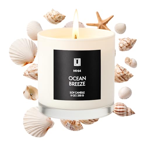 Lulu Candles | Ocean Breeze | Luxury Scented Soy Jar Candle | Hand Poured in The USA | Highly Scented & Long Lasting (9 Oz.)