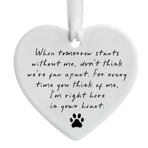 OFlyDesigns Pet Memorial Ceramic Heart Keepsake, “When Tomorrow Starts Without Me”...