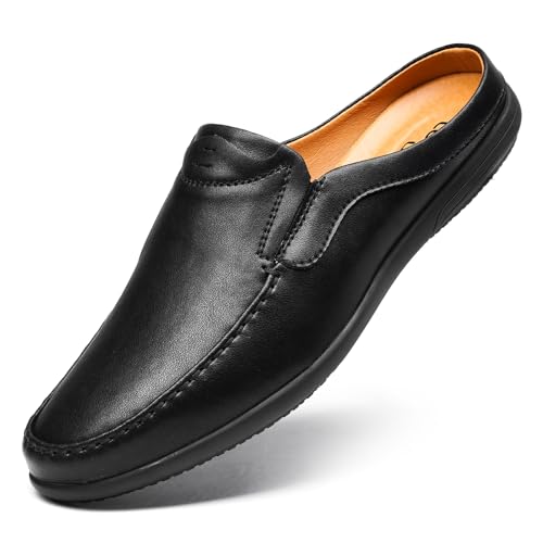 Men’s Slip-On Loafers Handmade Leather Slippers Breathable Comfortable Soft Hand Stitched no-heel Casual Shoes For Men