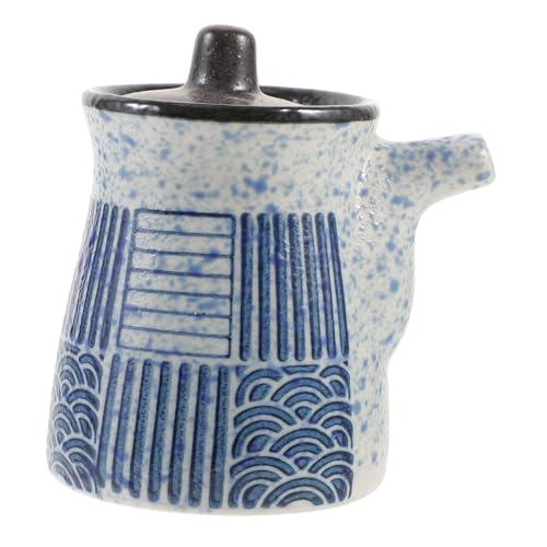 Alipis Japanese Ceramic Soy Sauce Bottle Dispenser Small Vinegar Storage Jar for Home Kitchen Multi Functional Condiment Container Easy to Clean