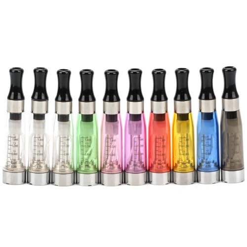 10 x Mehrfarbig CE4 Atomizer-Verdampfer 2.4 Ohm/1.6 ml-mit langen Dochten Köpfe EGO-T/EGO-C/EGO-W/510 eGo 10 x Mehrfarbig CE4 Atomizer-Verdampfer 2.4 Ohm/1.6 ml-mit langen Dochten Köpfe EGO-T/EGO-C/EGO-W/510 eGo