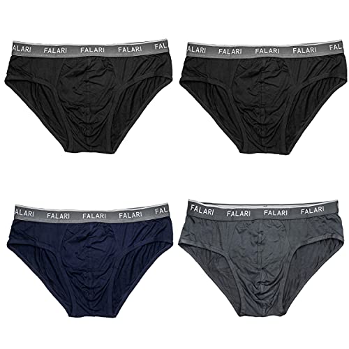 Falari Men's 4-Pack Soft Cotton Lightweight Breathable Briefs Underwear2