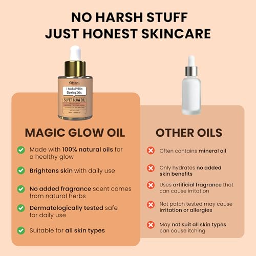 Image of Ghar Soaps Super Glow Oil with Saffron & 12+ Ayurvedic Herbs | Slow-Infused in Argan, Almond & Olive Oils | Brightening Face Oil for Natural Glow, Even Skin Tone & Radiant Skin