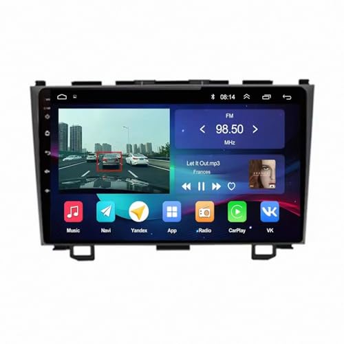 Pantalla Carplay para CR-V 2007-2011 que soluciona problemas de aparcamiento con cámara HD