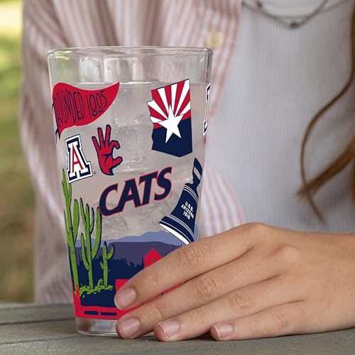 Image of Logo Brands NCAA 16 oz Pint Glass - Durable Glass With Bold Team Color- Chip-Resistant Rim Drinkware For Fans, Tailgates, Home Bars & Everyday Use