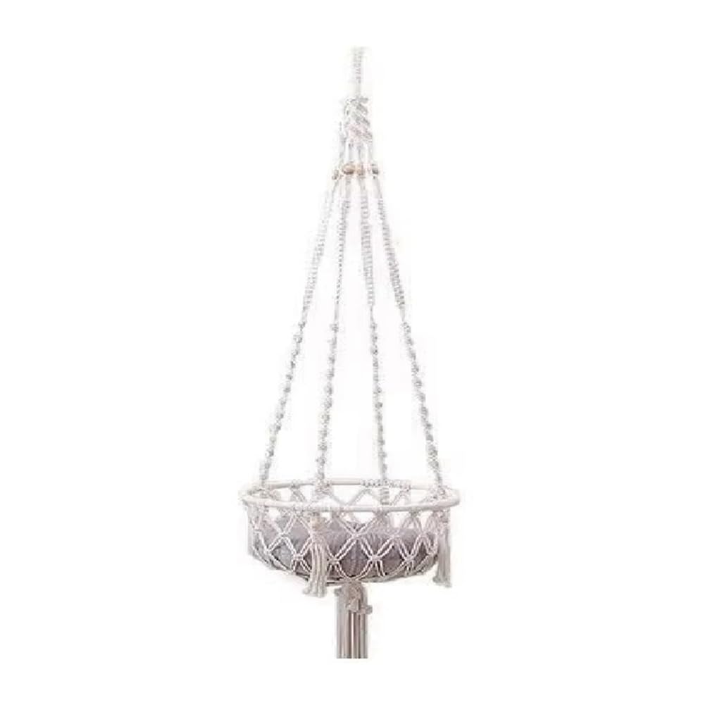 Balançoire pour chat en macramé bohème avec tapis inclus suspendu