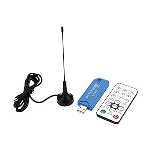 Festnight Mini Digitale USB 2.0 TV Stick DVB-T + DAB + FM RTL2832U + R820T2 Ondersteuning SDR Tuner Ontvanger met Antenne en afstandsbediening Installatie CD Drive