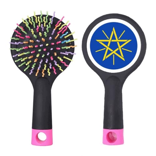 Brosse à cheveux démêlante Erhiopia motif emblème africain prestige