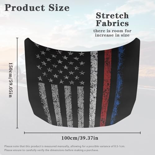 Image of July 4th Hood Cover for Truck Stretchable Engine Cover Can be Washed Hood Wraps Universal for Cars