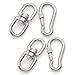 Hamineler 2Pcs M8 304-Stainless Steel Swivel Ring Double Ended Swivel Eye Hook, 2Pcs M8 Spring Hook, for Marine Mooring, Tree Swing, Hammock, Hanging Rotating Device