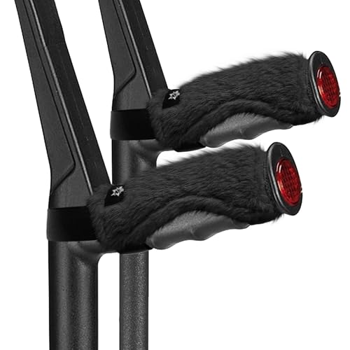 SPRING SEAON Forearm Crutch Pads 2-Pack Soft Foam Grip Covers for Elbow & Hand Crutches Plush Crutches Padding Side Opening Non-Slip Hand Grip Pads with Adjustable Straps Universal Fit Washable