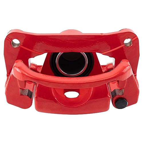 Image of TRQ Rear Brake Caliper Set Painted Red Brackets Compatible with 2008-2015 Toyota Sequoia 2007-2015 Tundra