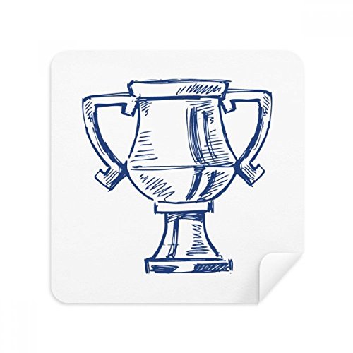 Chiffonnette Football Championship Trophy essuie-lunettes bleu suède 2Pcs