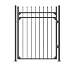 XCEL - Black Steel Anti-Rust Fence Gate - Sharp End Pickets - 4ft W x 5ft H - Easy Installation Kit, for Residential, Outdoor, Yard, Patio, Entry Way, on Soil or Concrete, 3-Rail Metal Gate