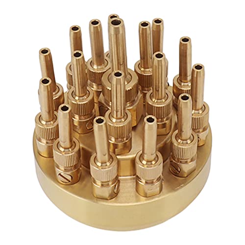Yuecoom Pond Fountain Head Nozzles,Multi-Direction Brass Garden Fountain Nozzle Brass 3 Layers Adjustable Water Fountain Nozzle, Spray Sprinkler for Garden Park Pond Pool Waterscape(G1 Inch)