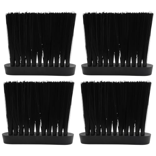 Vkinman 3.85 Inch 4Pcs Oblong Fireplace Brush with PP Hair Large PP Handle 3/8 Inch Fireplace Cleaning Brush Replacement Head for Fireplace Brush, Furniture Brushes, Car Dusting Brush
