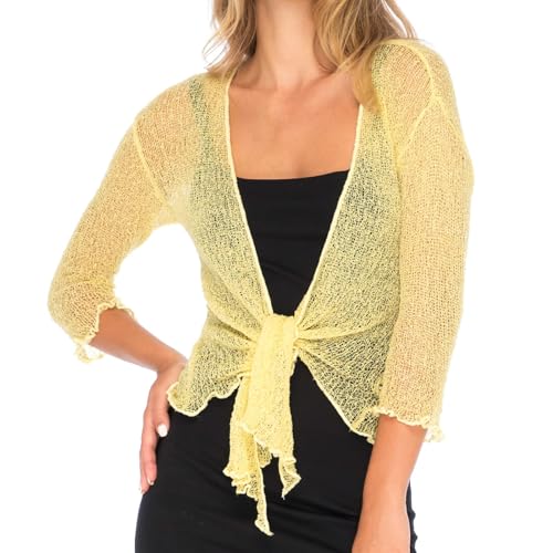 Image of Back From Bali Womens Sheer Shrug Cardigan Lightweight Knit