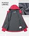 33,000ft Damen Fleece Gefütterte Softshelljacke Wasserdichte Funktionsjacke Fahhradjacke mit Kapuze Winddichte Übergangsjacke Windbreaker zum Radfahren, Wandern Rosa 38