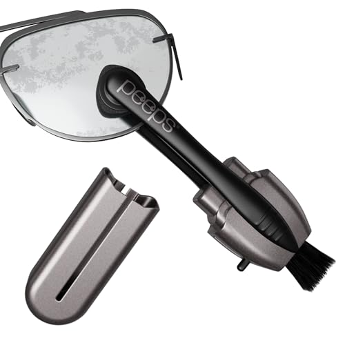 Image of Peeps Glasses Cleaner - for Eyeglasses, Reading Glasses, and More - Lens Cleaner with Carbon Microfiber Tech-Electroplated Silver-1 Count (Pack of 1)