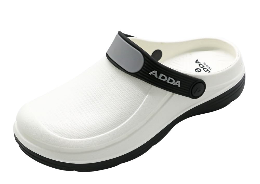 Generic ADDA White EVA Clogs, Slip-on, Unisex, 2 Pair