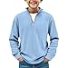 Cltopsku Quarter Zip Hoodies For Boys Waffle Knit Kids Long Sleeve Hooded Fashion Sweatshirts Teens Pullover Tops Clothes Light Blue