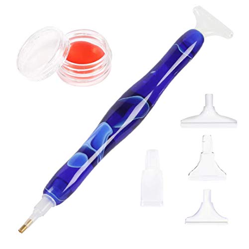 RovyFota Diamond Painting Pen, Handmade Resin Diamond Painting Tools with Glue Clay and Various Tips, More Comfortable and Faster