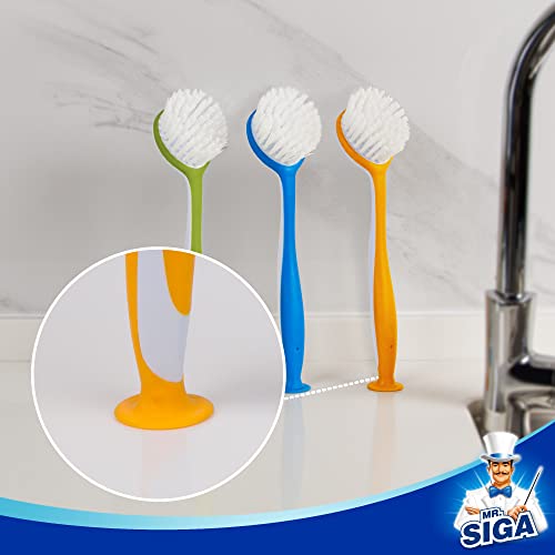 Mr.siga Round Dish Brush, Size: Dia 5.5 X 25Cm - Pack Of 3 #TOP3