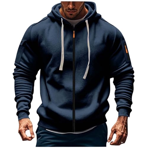 Sweatshirts for Men Zip Up Fall Oversized Long Sleeve Hoodies Casual Loose Drawstring Hooded Jacket 2025