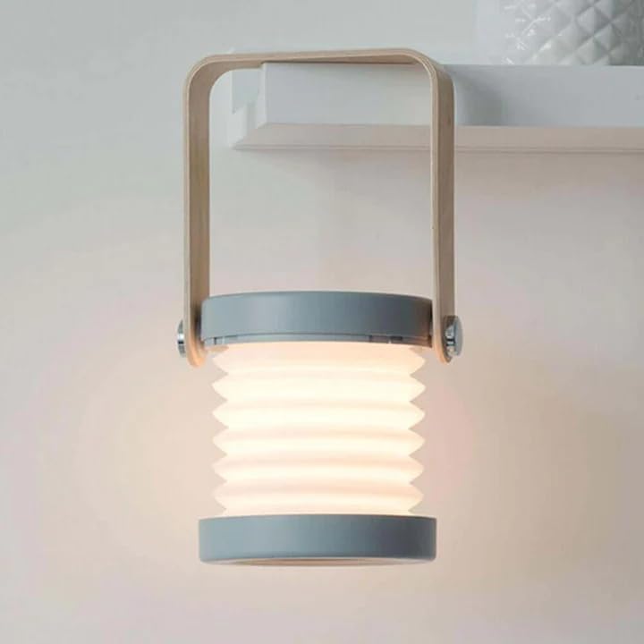 Bigsmall Foldable Lantern Lamp, Portable, Rechargeable LED Camping Light, Rotatable Design, Touch Mechanism, USB Charging, Warm Light, Long Battery Life, Versatile for Camping and Home Use, Grey-image-45