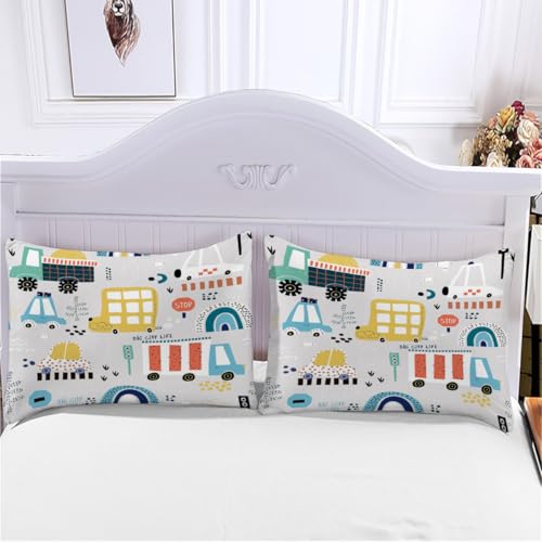 Housse de couette 240x260 voiture 3D parure de lit 3 pièces microfibre fermeture éclair lit 2 personnes - 8