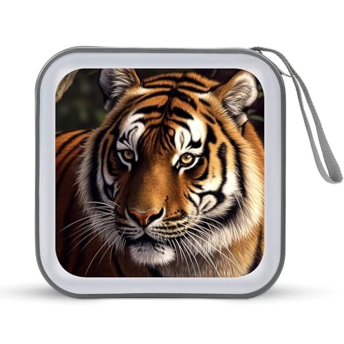 Étui CD/DVD 40 disques motif Singe et Tigre du Bengal pour le transport