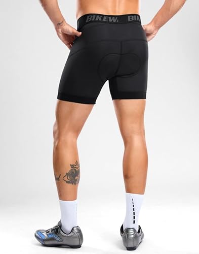 Bikewa Roupa íntima masculina de ciclismo com aderência antiderrapante 4D acolchoada para bicicleta