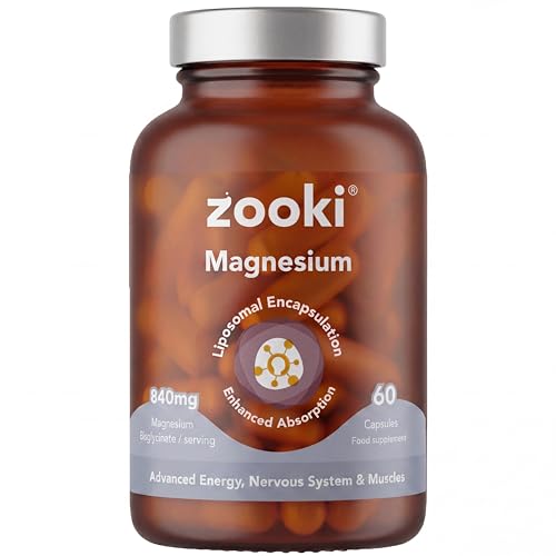 Zooki Liposomal Magnesium Glycinate 840mg, 60 Capsules, 30 Servings