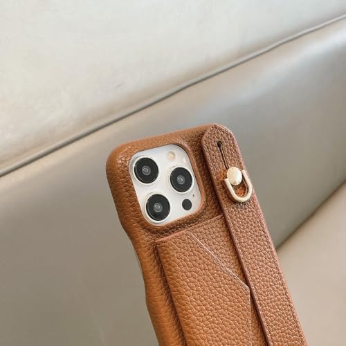 Étui portefeuille iPhone 16 Pro avec support pour visionnage mains libres marron foncé - 3